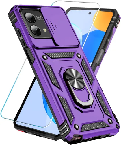 Vista 12 de SunStory Funda para teléfono Motorola Moto G Stylus 5G 2023 con protector de pantalla HD y cubierta deslizante para la cámara y patas de apoyo, Negro