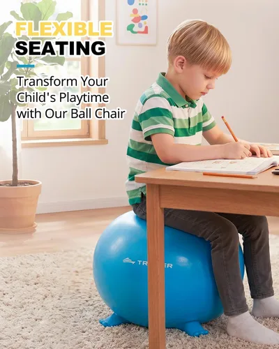 Vista 2 de Trideer Asiento flexible para aula primaria, sillas de pelota de yoga para niños, silla tambaleante de suministros escolares para niños sensoriales