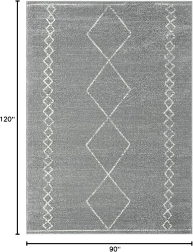 Vista 2 de LUXE WEAVERS - Alfombra geométrica marroquí estilo boho, color gris, tamaño 8 x 10, Daphnes 2735