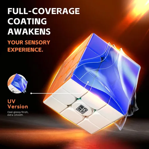 Vista 7 de Moyu RS3M V5 SE Ball Core recubierto UV 3x3 SpeedCube, rompecabezas 3x3 sin calcomanías RS3M V5 MagLev Master Cube (MagLev+Ball Core Magic Clothes)