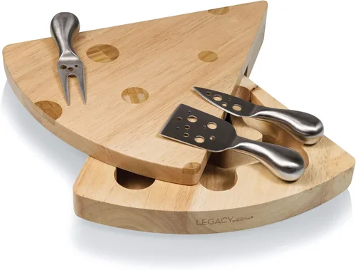 Vista 3 de PICNIC TIME Juego de tabla de queso suizo y cuchillos, juego de tablas de charcutería novedoso con cuchillos de queso, tablas de queso, tablas