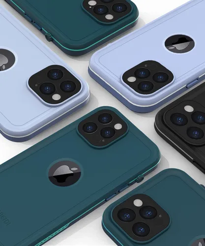 Vista 5 de Para iPhone 12 Pro Max Caso, Impermeable, Cubierta A Prueba De Golpes De Cuerpo Completo Con Protector De Pantalla Para IPhone 12 Promax - Negro