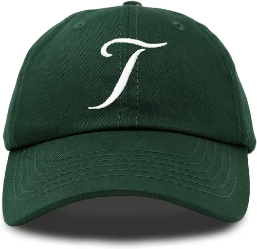 Vista 10 de DALIX Gorra de béisbol con letra T para mujer, con monograma y bordado cursivo Beige