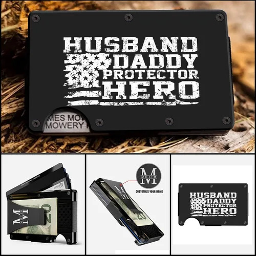 Vista 3 de MIKENCO Best Husband Wallet Husband Dad Wallet Son Gift Fathers Day - Men Wallet Dad Birthday Gift, Valentine Gift For Husband, Front Pocket Wallet
