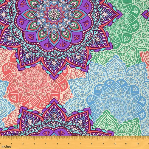 Vista 20 de Castle Fairy - Tela decorativa con flores Mandala de Castle Fairy por The Yard, diseño rústico de diente de león floral naturaleza planta