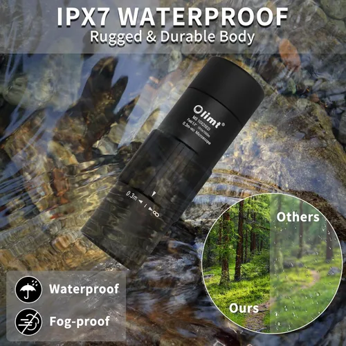 Vista 6 de Telescopio monocular de 10 x 25, tamaño compacto de bolsillo, impermeable, a prueba de niebla para observación de aves, senderismo, campamento