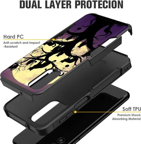 Vista 2 de Funda para Galaxy A15 5G, doble capa híbrida resistente a prueba de golpes, policarbonato duro, silicona suave, TPU, funda protectora para Samsung