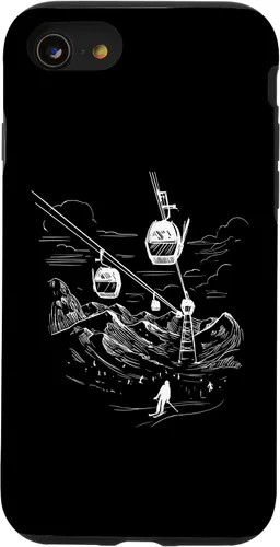 Vista 18 de iPhone 16 Ski Skiing Hobby Sport Snow Mountain Line Art Design Case