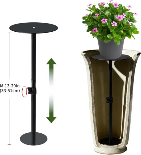 Vista 3 de Elevador de plantas ajustable para macetas interiores, soporte ajustable para plantas, relleno de macetas para plantas artificiales