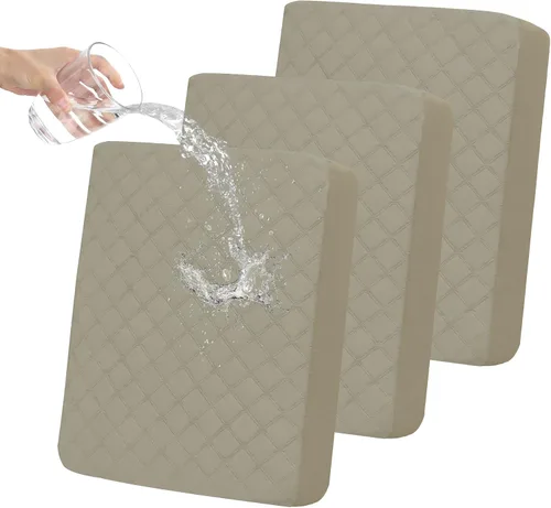 Vista 32 de Easy-Going Funda de cojín impermeable para silla, antideslizante, a prueba de fugas, acolchada y elástica, protector de muebles para perros, Beige