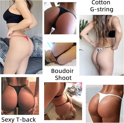 Vista 7 de KUKU PANDA Tangas de algodón para mujer sexy sin costuras para mujer conjunto de 3
