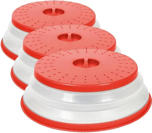 Vista 7 de Tovolo Cubierta antisalpicaduras para microondas para alimentos, mediano (rojo manzana acaramelada) – Tapa protectora antisalpicaduras de silicona