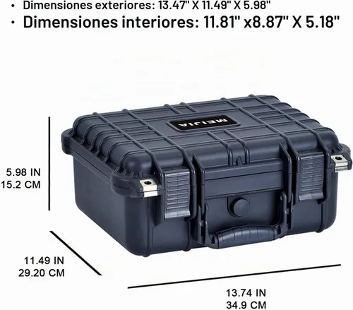 Vista 3 de MEIJIA - Funda rígida impermeable para cámara IP67 para todo tipo de clima, funda protectora rígida, con espuma personalizable, compatible