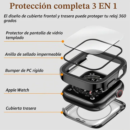 Vista 2 de Amizee 2 en 1 Estuche [Paquete de 2] Compatible con Apple Watch SE 3/2/1 Series 6/5/4 40mm con Protector de Pantalla Integrado, Cubierta Protectora