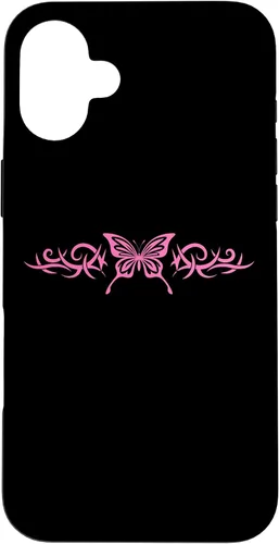 Vista 23 de Pink Butterfly Tattoo Harajuku Grunge Egirl y2k Aesthetic Case for iPhone 17