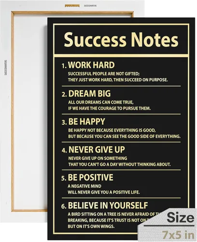 Vista 73 de Decoración de pared motivacional - 10 reglas para el zen - Arte colgante para oficina y dormitorio, decoración de pared inspiradora, obra de arte