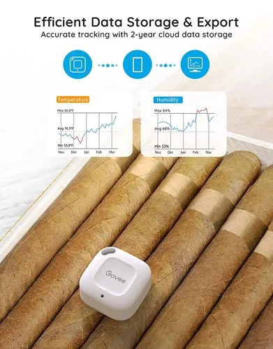 Vista 6 de Govee Termómetro higrómetro Bluetooth, termómetro inalámbrico, mini sensor de humedad con alerta de notificación, almacenamiento y exportación