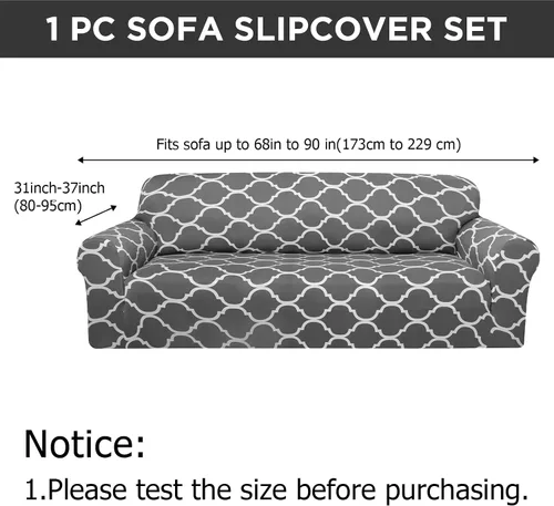 Vista 2 de Peryiter Juego de 1 funda de sofá gris oscuro para sala de estar, fundas de muebles para sofá y sofás, funda de sofá biplaza o sillón, protector