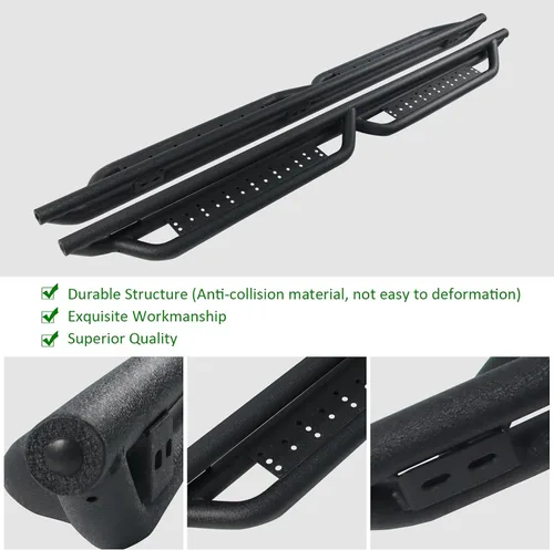 Vista 4 de Estribos mejorados, barras Nerf de escalón lateral compatibles con Ram 1500 2009-2018, Ram 1500 Classic Crew Cab 2019-2024
