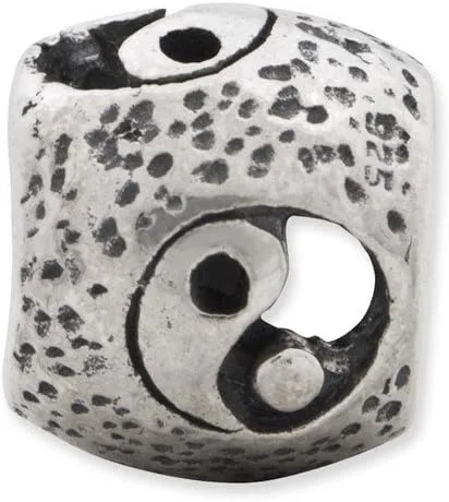 Vista 2 de Colgante pequeño de plata de ley 925 con cuentas de loto para yoga, 0.358 in, Metal, No es una piedra preciosa
