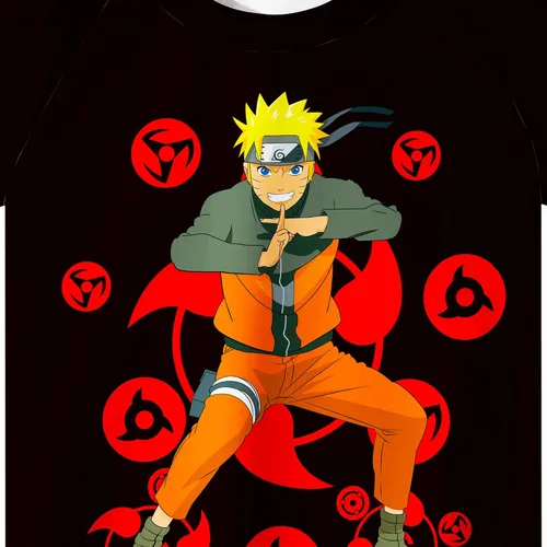 Vista 5 de LIPOLILI Shippuden - Conjunto de camisa de anime para niños, camiseta y pantalones cortos, 2 piezas, camiseta gráfica de dibujos animados, ropa
