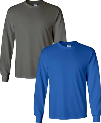 Vista 16 de Gildan - Camiseta de algodón y de manga larga para hombre, modelo G2400 (1) verde irlandés + (1) negro
