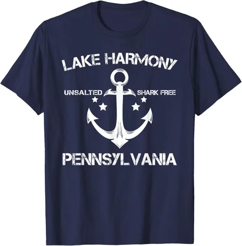Vista 76 de Playera divertida de Lago Harmony Pennsylvania para acampada o pesca Negro