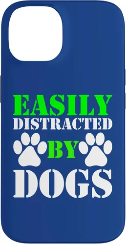 Vista 4 de Easily Distracted by Dogs for Puppy Dog Lover Funny Dog Paw Case for iPhone 16