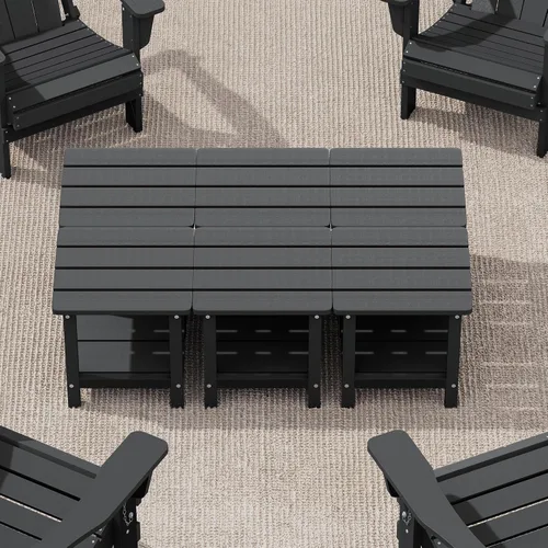 Vista 32 de SERWALL Mesa auxiliar Double Adirondack, Mesa auxiliar de forma rectangular, Negra
