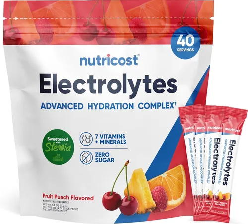 Vista 7 de Nutricost Complejo de electrolitos, sabor a frambuesa azul, 40 paquetes de varillas - Complejo de hidratación avanzada
