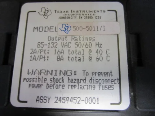Vista 3 de Texas Instruments 500-5011 110 VAC OUTPUT MODULE ASSY NO 2459452-0001