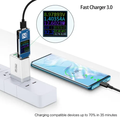 Vista 7 de iSeekerKit Paquete de 3 adaptadores de cargador de pared USB 3.0 de 4 puertos, bloque de carga rápida, compatible con Samsung Galaxy S10 S9 S8/Note