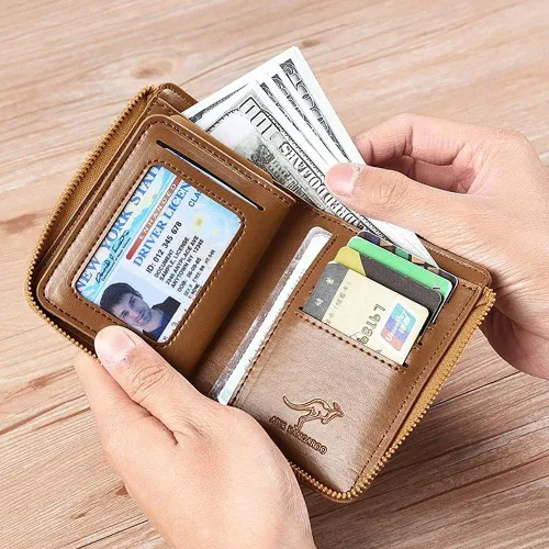 Vista 2 de Reshline - Cartera de bloqueo RFID para hombre Caqui Vintage