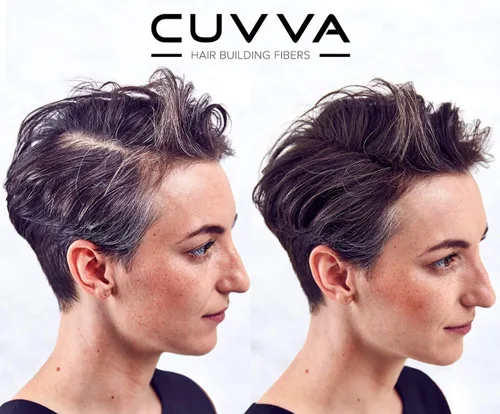 Vista 6 de CUVVA Fibras capilares para adelgazar el cabello, corrector de pérdida de cabello con queratina, cabello más grueso en 15 segundos, botella de 0.87