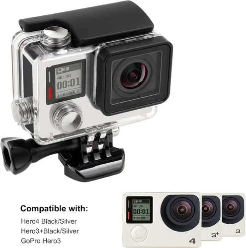 Vista 4 de Funda impermeable para GoPro Hero 4 3 3+, 131 pies, protección subacuática, accesorios ideales para buceo, esnórquel, surf, buceo, carcasa de buceo