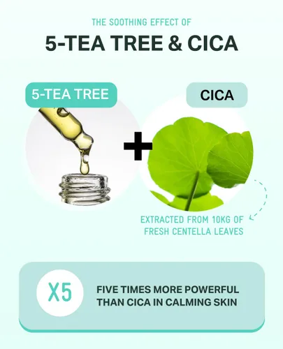Vista 4 de BRING GREEN Tea Tree Cica Soothing Cream Plus 3.4 fl oz Cuidado de la piel coreano (paquete de 2)