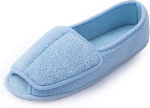 Vista 49 de Git-up -Pantuflas para mujer con diabetes/artritis/edema, cierre ajustable, espuma viscoelástica, punta abierta, extra ancha