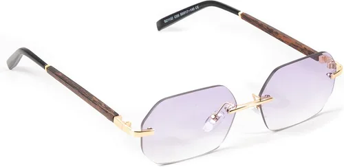 Vista 5 de Street Knitted Gafas de sol sin marco con diseño de madera degradado de color morado claro Púrpura