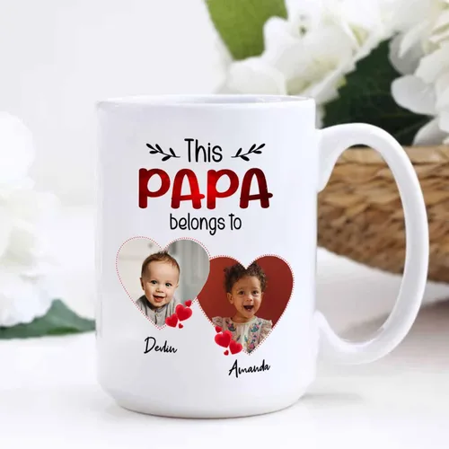 Vista 3 de Taza de regalo para abuelo, taza de café blanca con foto personalizada para nietos, regalo para el día del padre, papá, abuelo, abuelo, taza de café