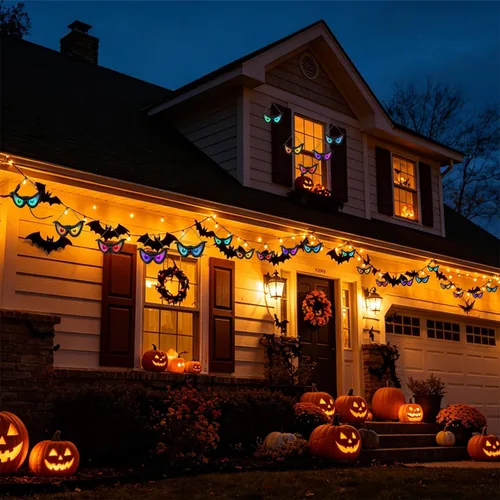 Vista 8 de WATERGLIDE - Luces intermitentes de ojos escalofriantes de Halloween, 5 pares de luces que funcionan con pilas, cambio de color automático