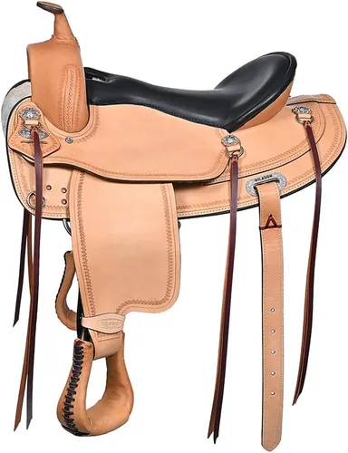Vista 11 de HILASON Western Horse Draft Trail Pleasure American Leather Saddle Brown Negro