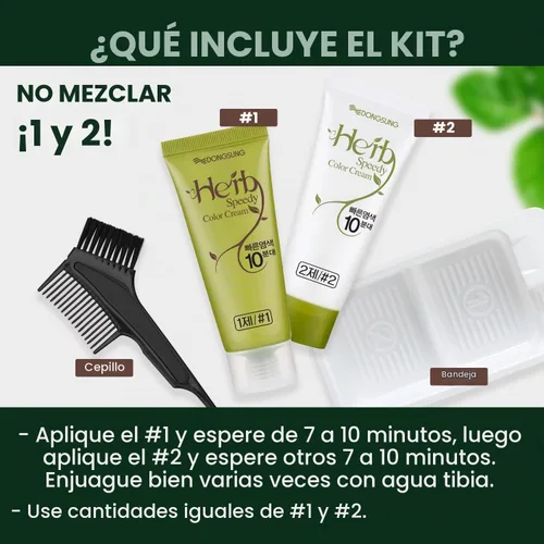 Vista 5 de Herb Speedy Color Cream (negro natural, 1 paquete) - Tinte vegano de hierbas coreanas para el cabello