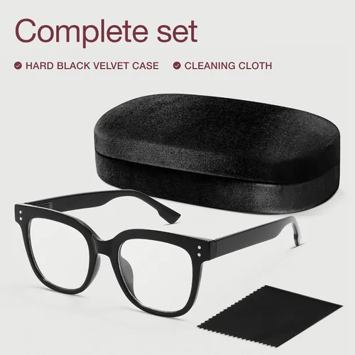 Vista 6 de miyya Lentes de lectura elegantes para mujer, anteojos de tramposos, lectores de luz azul de gran tamaño, anteojos de ojos de moda
