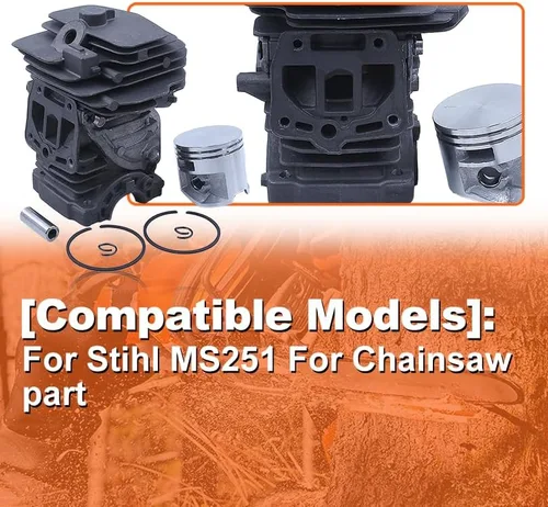 Vista 4 de 1143 020 1207, kit de cilindro de 1.732 in, para Stihl MS251 para pieza de motosierra