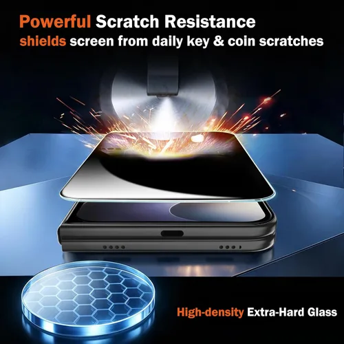 Vista 3 de Ferilinso Protector de pantalla de privacidad para iPhone Glass Back Ultra