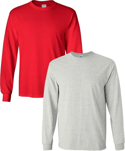 Vista 164 de Gildan Camiseta de manga larga de algodón ultra para adulto, estilo G2400, paquete múltiple Militar + ceniza.