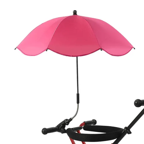 Vista 12 de Cochecito de bebé con abrazadera ajustable, sombrilla de protección para niños, paraguas con clip, sombrilla de 8 huesos para cochecito, silla