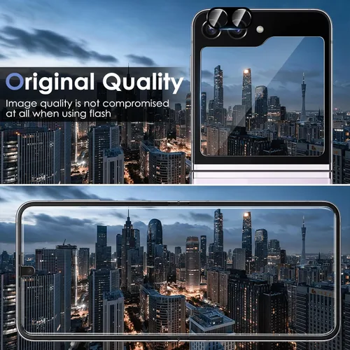 Vista 6 de Paquete de 6 protectores de pantalla para Samsung Galaxy Z Flip 5, protector de pantalla interno flexible de TPU + protector de pantalla exterior