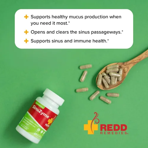 Vista 5 de Redd Remedies SinuZyme Apoya la salud sinusal e inmune 20 porciones