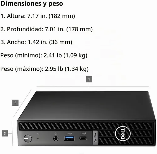 Vista 6 de Dell Mini computadoras de escritorio OptiPlex 7000, Pro Micro Desktop Business PC, Intel 6-Core i5-12400T, RAM DDR4 de 16 GB, SSD PCIe de 512 GB